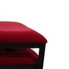 Tufted Leatherette Metal Bench with 2 Extra Seating Red and Black By Casagear Home BM96213