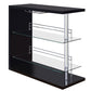 Enticing Rectangular Bar Unit With 2 Shelves And Wine Holder Black CCA-100165