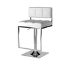 Adjustable Modern Metal Bar Stool White & Silver By Coaster CCA-100193