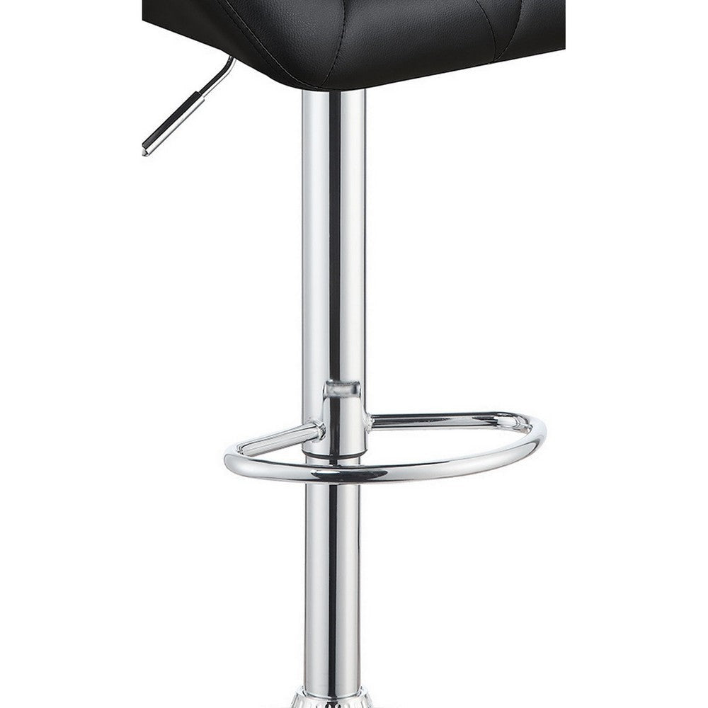 Adjustable Diamond Bar Stool with Chrome Base Black,Set of 2 CCA-100425