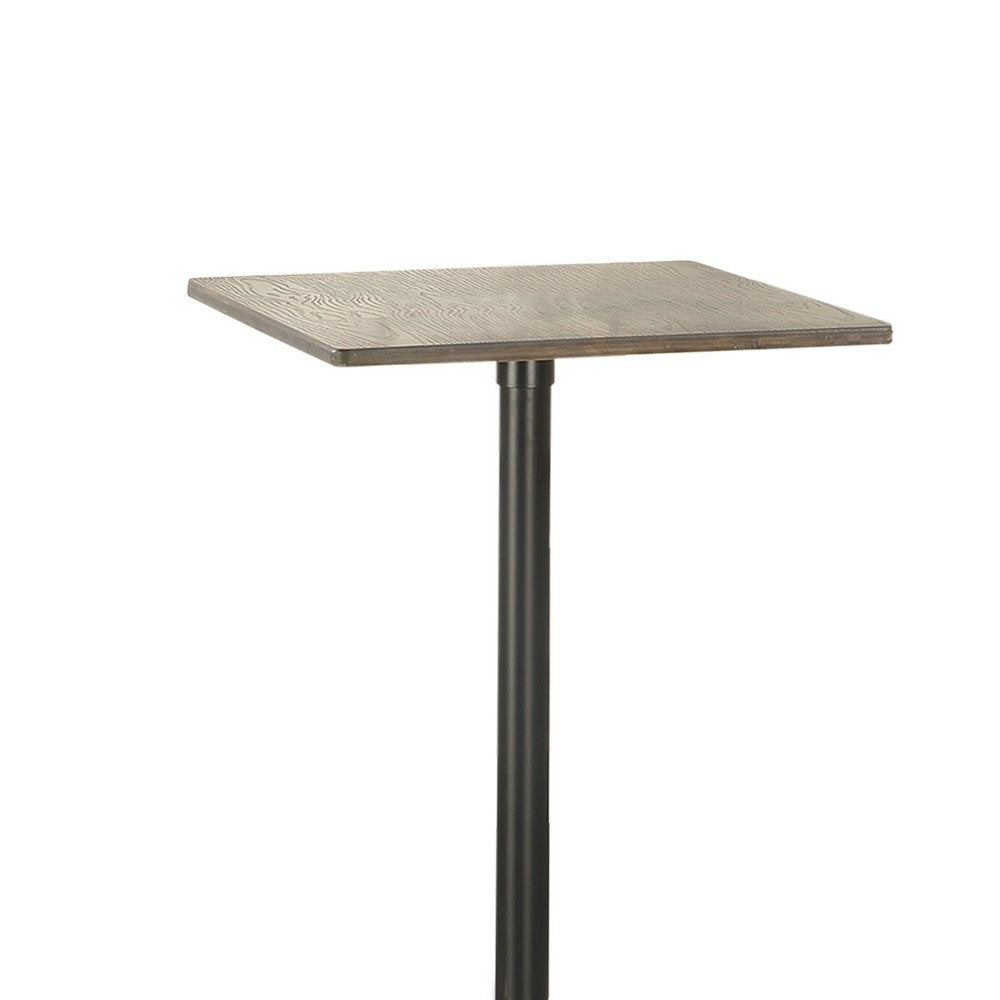 Industrial Square Metal Bar Table With Wooden Top Black By Coaster CCA-100730