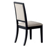 Wooden Dining Side Chair With Cream Upholstered seat And Back Black Set of 2 CCA-101562