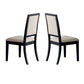 Wooden Dining Side Chair With Cream Upholstered seat And Back Black Set of 2 CCA-101562