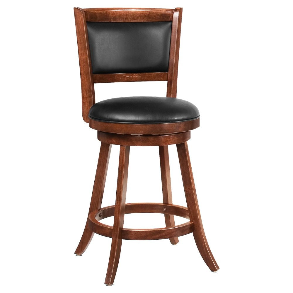 Counter Height Stool with Upholstered Seat Brown Set of 2 CCA-101919