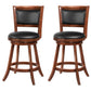 Counter Height Stool with Upholstered Seat Brown Set of 2 CCA-101919