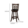 29’’ Swivel Bar Stool With Upholstered Seat Black And Brown,Set Of 2 CCA-101930