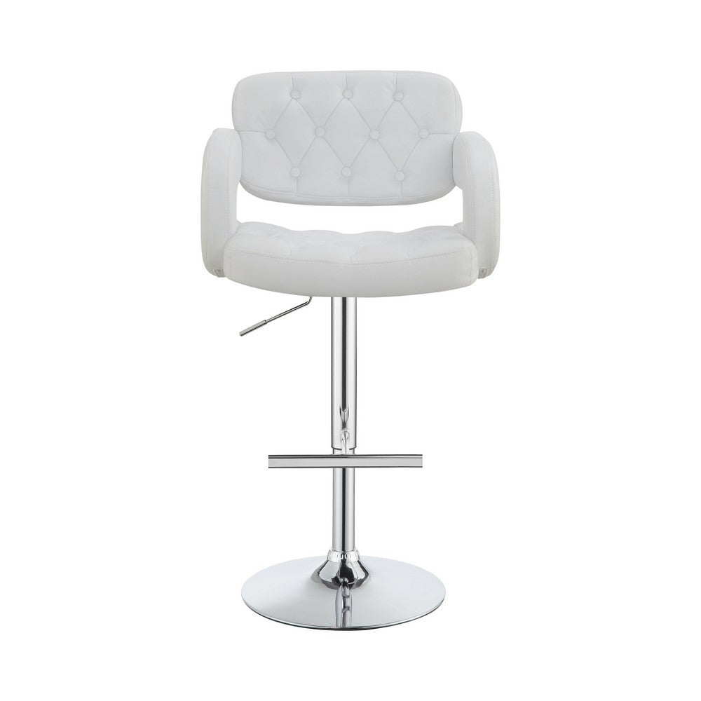 Modern Style Adjustable Height Bar Stool White By Coaster CCA-102557