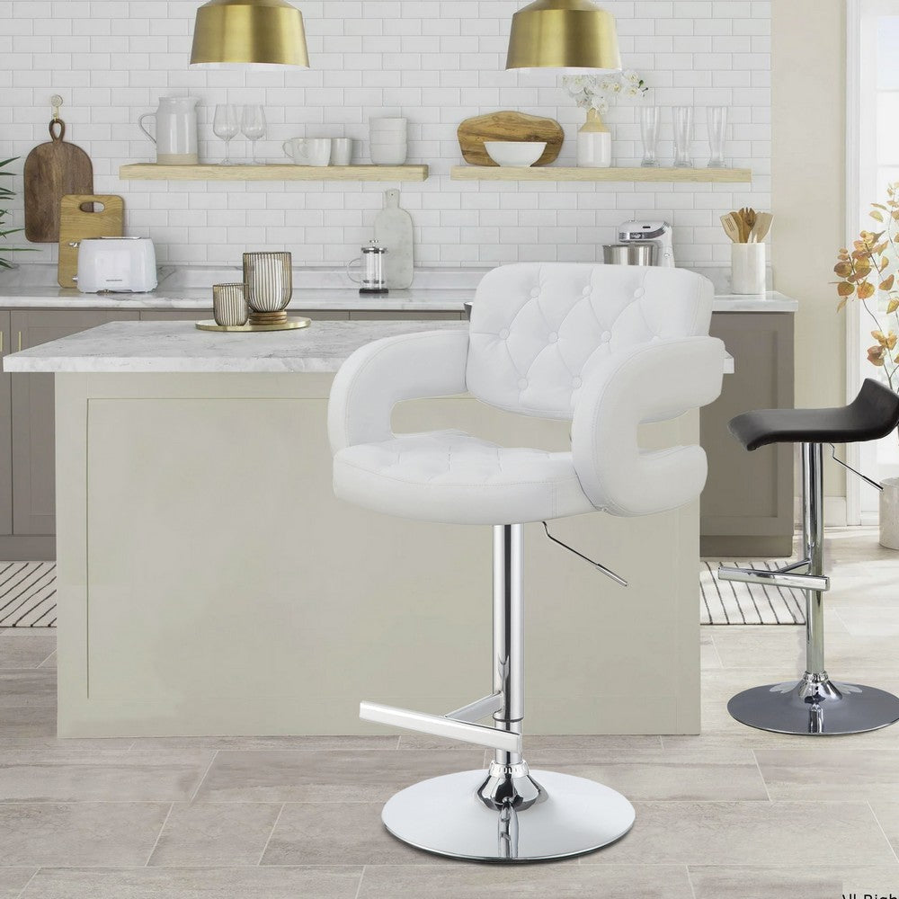 Modern Style Adjustable Height Bar Stool White By Coaster CCA-102557