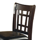 Lattice Back 24’ Wooden Counter Height Chair with Leatherette Seat Set of 2 Brown and Black CCA-102889