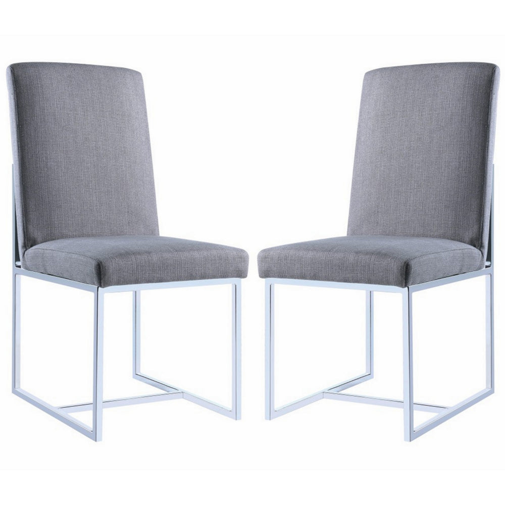 Modern Floating Dining Side Chair Gray Set of 2 CCA-107143