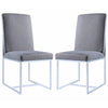 Modern Floating Dining Side Chair Gray Set of 2 CCA-107143