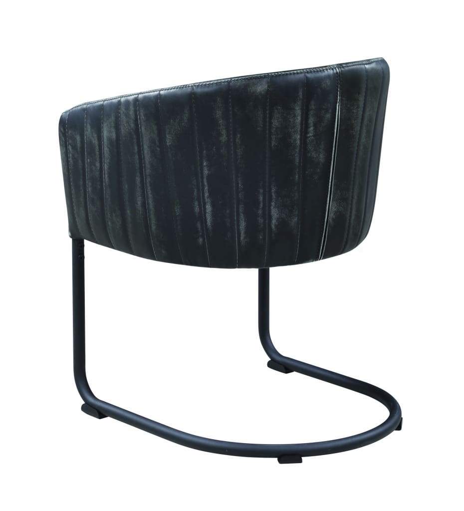 Vertically Stitched Faux Leather Upholstered Dining Chair with Metal Cantilever Base Black - 109292 CCA-109292