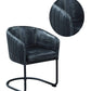 Vertically Stitched Faux Leather Upholstered Dining Chair with Metal Cantilever Base Black - 109292 CCA-109292