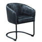 Vertically Stitched Faux Leather Upholstered Dining Chair with Metal Cantilever Base Black - 109292 CCA-109292