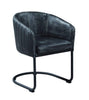 Vertically Stitched Faux Leather Upholstered Dining Chair with Metal Cantilever Base Black - 109292 CCA-109292