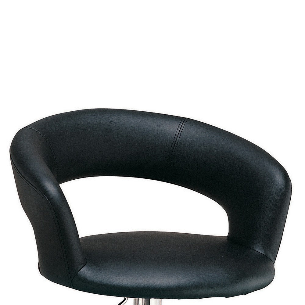 Contemporary Faux Leather Bar Stool Black-Coaster CCA-120346