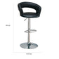 Contemporary Faux Leather Bar Stool, Black-Coaster