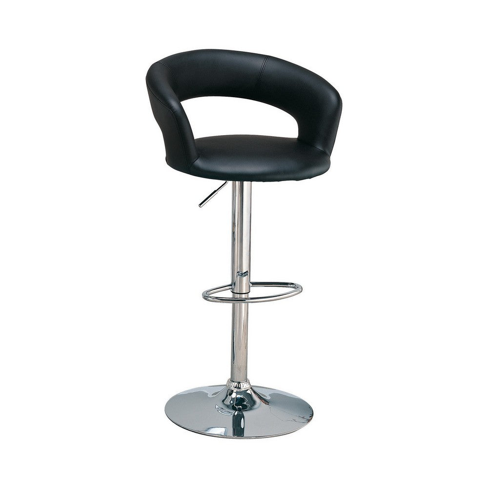 Contemporary Faux Leather Bar Stool Black-Coaster CCA-120346