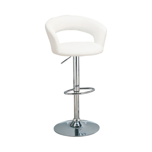 Contemporary Faux Leather Bar Stool, White-Coaster