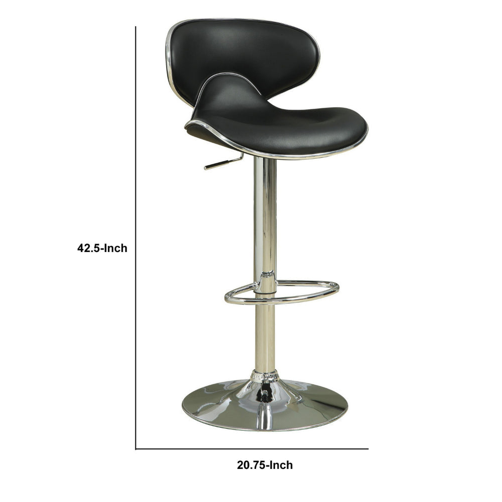 Swivel Adjustable Bar Stool Black Set of 2 By Casagear Home CCA-120359