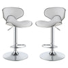 Modern Scooped Swivel Adjustable Bar Stool White,Set of 2 CCA-120389