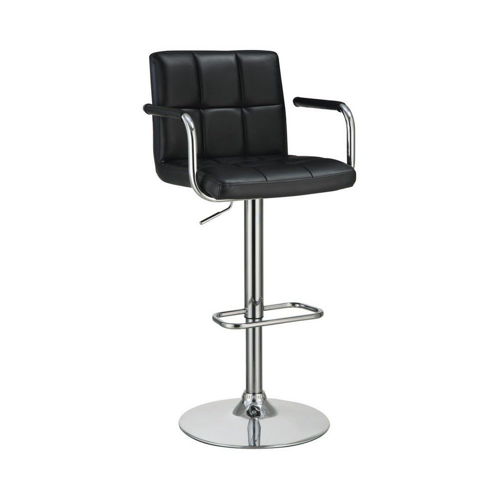 Grid Adjustable Swiveling Bar Stool Black-Coaster CCA-121095