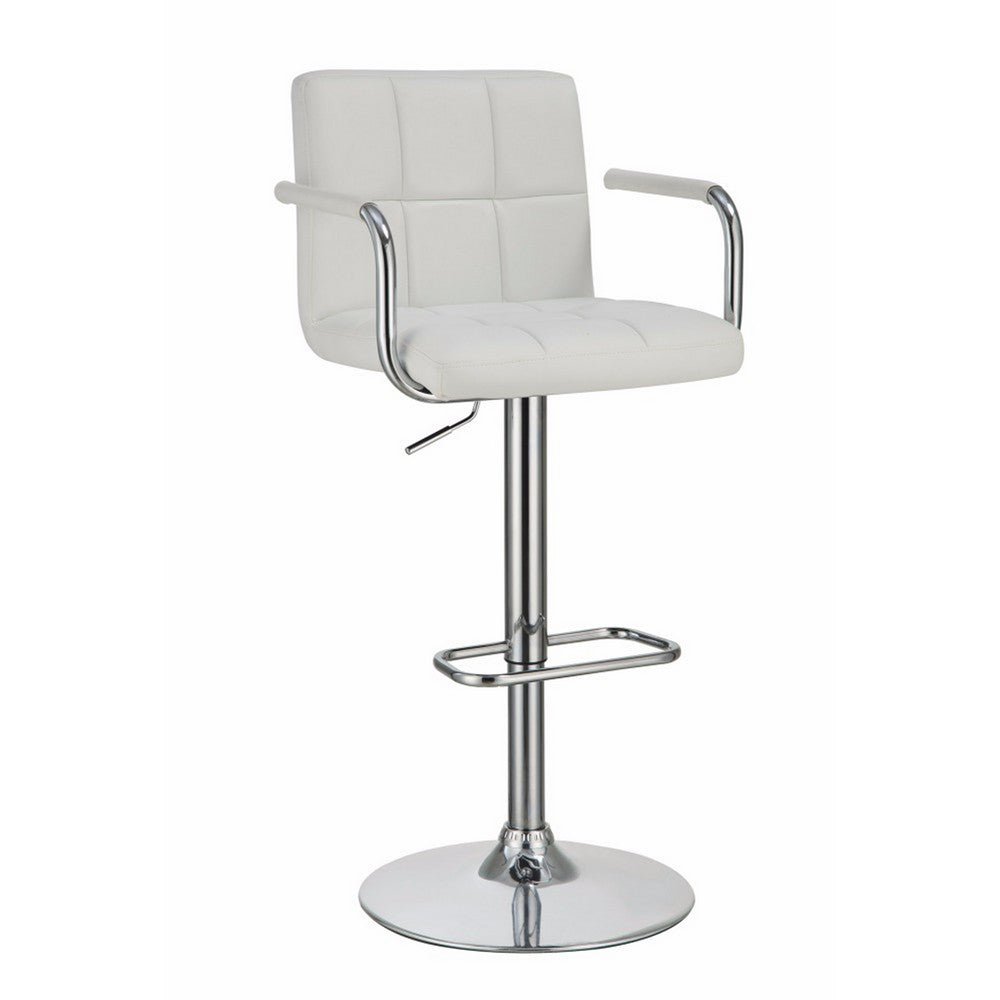 Grid Adjustable Swiveling Bar Stool White-Coaster CCA-121097