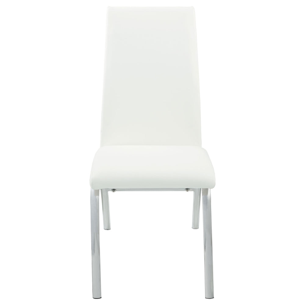 Contemporary Dining Chair, White, Set of 2