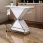 Contemporary Bar Unit  with metal frame, White