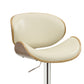 Mid-Century Small-Back Adjustable Bar Height Stool Cream & Walnut-Coaster CCA-130505