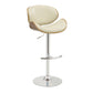 Mid-Century Small-Back Adjustable Bar Height Stool Cream & Walnut-Coaster CCA-130505