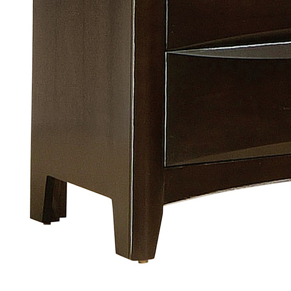 Spacious 2 Drawer Nightstand Brown CCA-200412