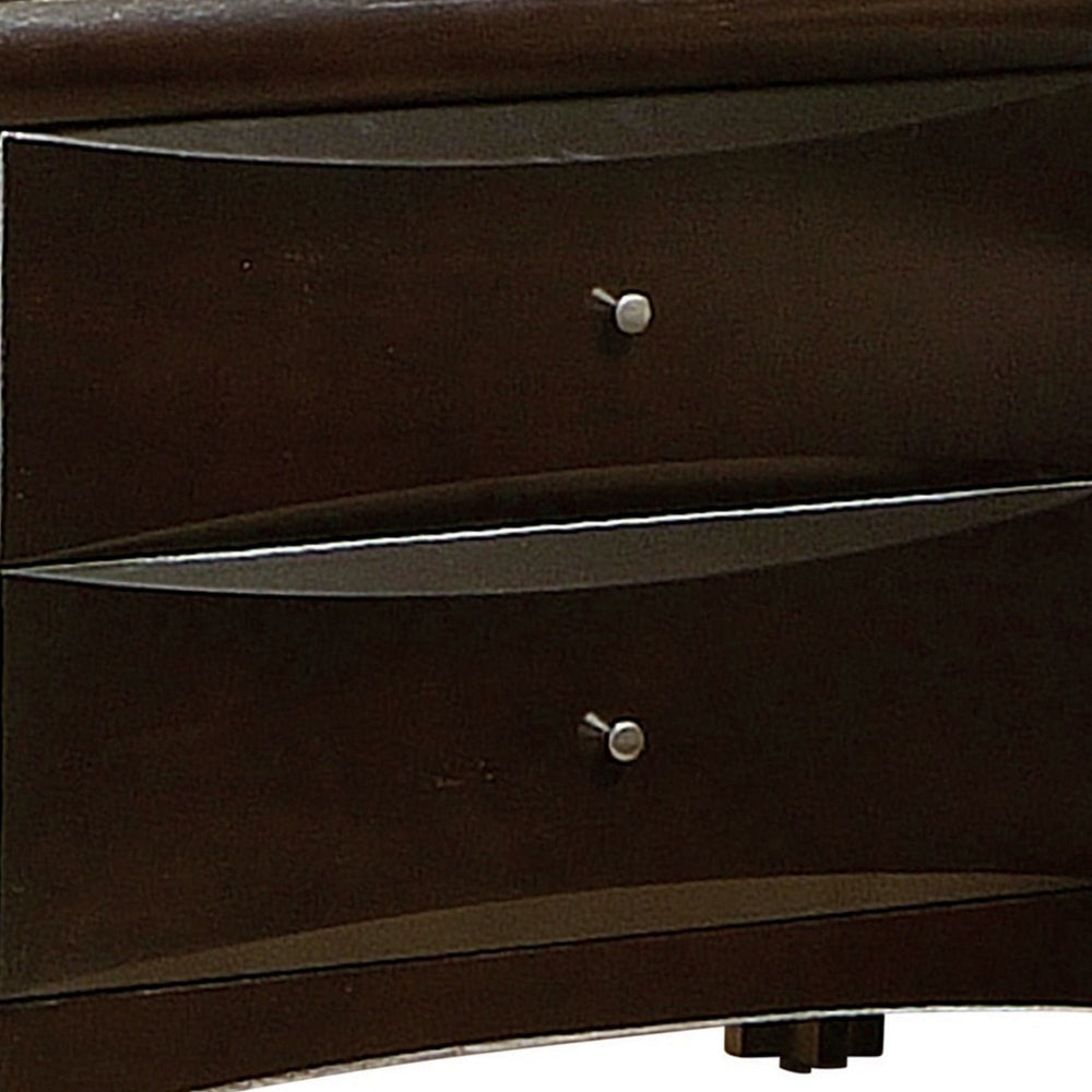 Spacious 2 Drawer Nightstand Brown CCA-200412