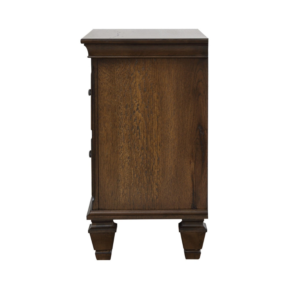 Wooden 2 Drawer Nightstand Burnished Oak Brown-Coaster CCA-200972