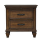 Wooden 2 Drawer Nightstand Burnished Oak Brown-Coaster CCA-200972