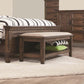 Transitional Style Wooden Bed Bench with Fabric Upholstered Seat Brown CCA-200977