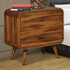 Wooden Nightstand with 2 Drawers Dark Walnut Brown CCA-205132