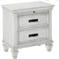 Wooden Nightstand with 2 Drawers & 1 Pull-Out Tray, White