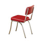 Dining Side Chair Set of 2 Retro Red Faux Leather Chrome Metal Legs CCA-2450R