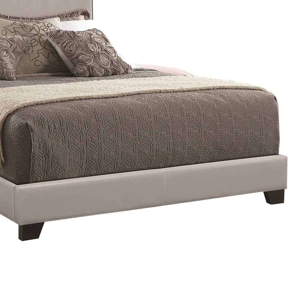 Leather Upholstered Twin Size Platform Bed Gray CCA-300763T