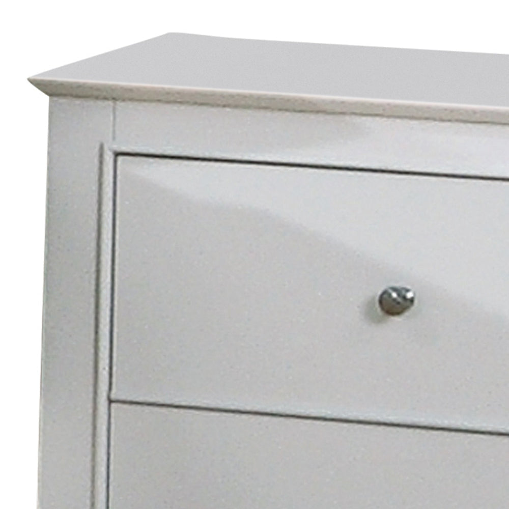 Contemporary Nightstand With 2 Drawers White CCA-400232