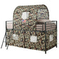 Camouflage Metal & Fabric Tent Loft Bed, Multicolor By Casagear Home