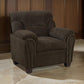 Transitional Chenille Fabric & Wood Chair With Padded Armrests Brown CCA-506573