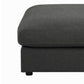 Fabric Upholstered Wooden Ottoman with Loose Cushion Seat and Small Feet Dark Gray - 551326 CCA-551326