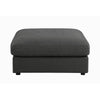 Fabric Upholstered Wooden Ottoman with Loose Cushion Seat and Small Feet Dark Gray - 551326 CCA-551326