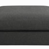 Fabric Upholstered Wooden Ottoman with Loose Cushion Seat and Small Feet Dark Gray - 551326 CCA-551326