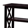 Transitional Wooden Sofa Table With ’X’ Side Design & Two Shelves Dark Brown - 5910 CCA-5910