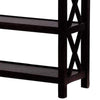 Transitional Wooden Sofa Table With ’X’ Side Design & Two Shelves Dark Brown - 5910 CCA-5910