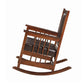 Mission Style Rocking Chair Leather Upholstered Seat & Back Tobacco and Dark Brown CCA-600058