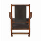 Mission Style Rocking Chair Leather Upholstered Seat & Back Tobacco and Dark Brown CCA-600058